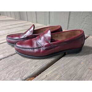 Bass Weejuns classic cognac brown leather penny loafers mens US size 9.5
